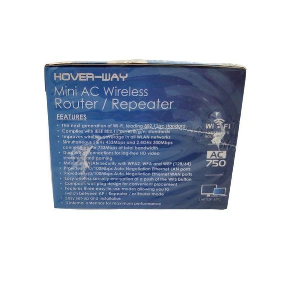 Hover-Way Mini Wireless Router Repeater AC750 - Picture 4 of 6